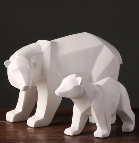 Abstract Geometric Polar Bears Statue
