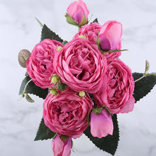 Load image into Gallery viewer, 30cm Rose Pink Peony Artificial Flowers