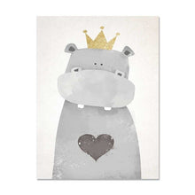 Load image into Gallery viewer, Bear Hippo Canvas Painting  Wall Pictures