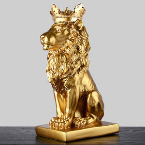 Golden Crown Lion Statue