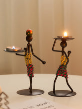 Load image into Gallery viewer, Wrought Iron Figure Candlestick Candle