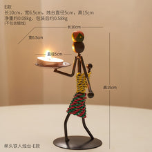 Load image into Gallery viewer, Wrought Iron Figure Candlestick Candle