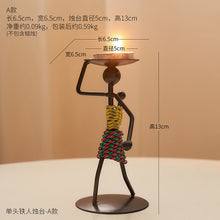 Load image into Gallery viewer, Wrought Iron Figure Candlestick Candle